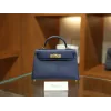 ミニケリー エプソム 73/Blue Saphir  ブルーサフィール ゴールド金具