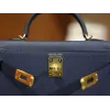 ミニケリー エプソム 73/Blue Saphir  ブルーサフィール ゴールド金具