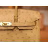 バーキン25 オーストリッチ グリス ゴールド金具