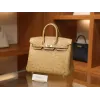 バーキン25 オーストリッチ グリス ゴールド金具