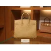 バーキン25 オーストリッチ グリス ゴールド金具