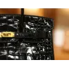 バーキン25 光沢ニロティカス ブラック ゴールド金具