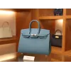 バーキン 25 ヴォーエプソン 75/Blue Jean  ブルージーンシルバー金具