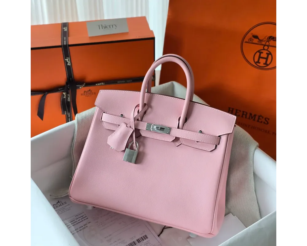 Birkin-047 バーキン 25 スイフト Silver 3Q/ Rose Sakura ローズサクラ シルバー金具