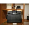 バーキン 35 オーストリッチ ブラック シルバー金具