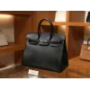 バーキン 35 オーストリッチ ブラック シルバー金具