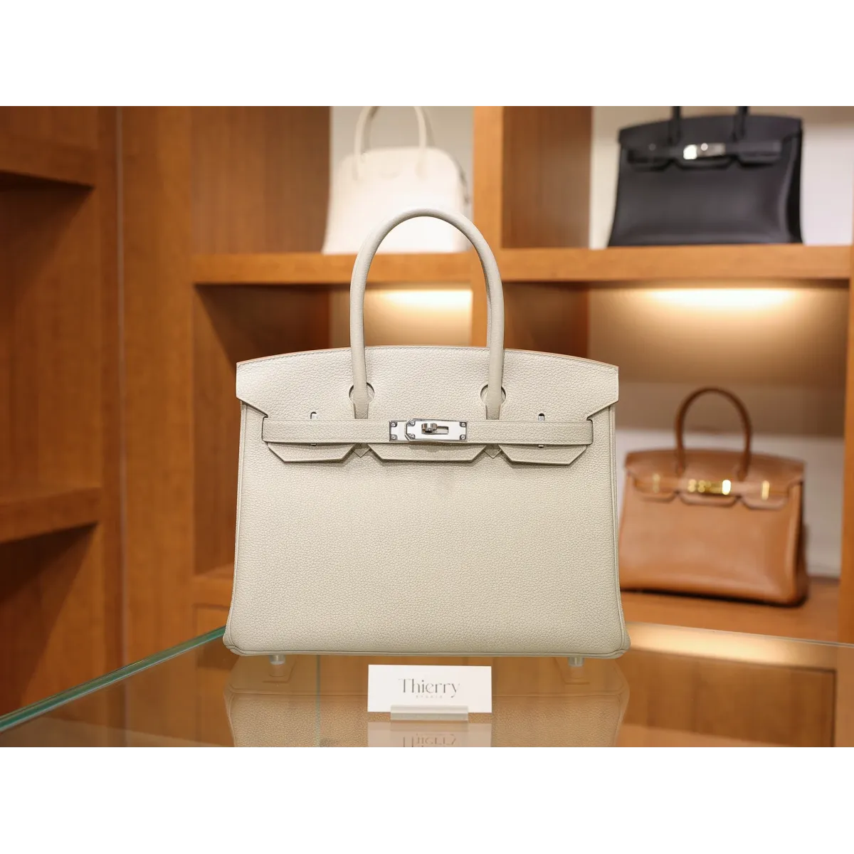 バーキン 30 トゴ 80/Pearl Grey パールグレー シルバー金具