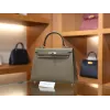 ケリー 25 エプソム エトゥープ シルバー金具
