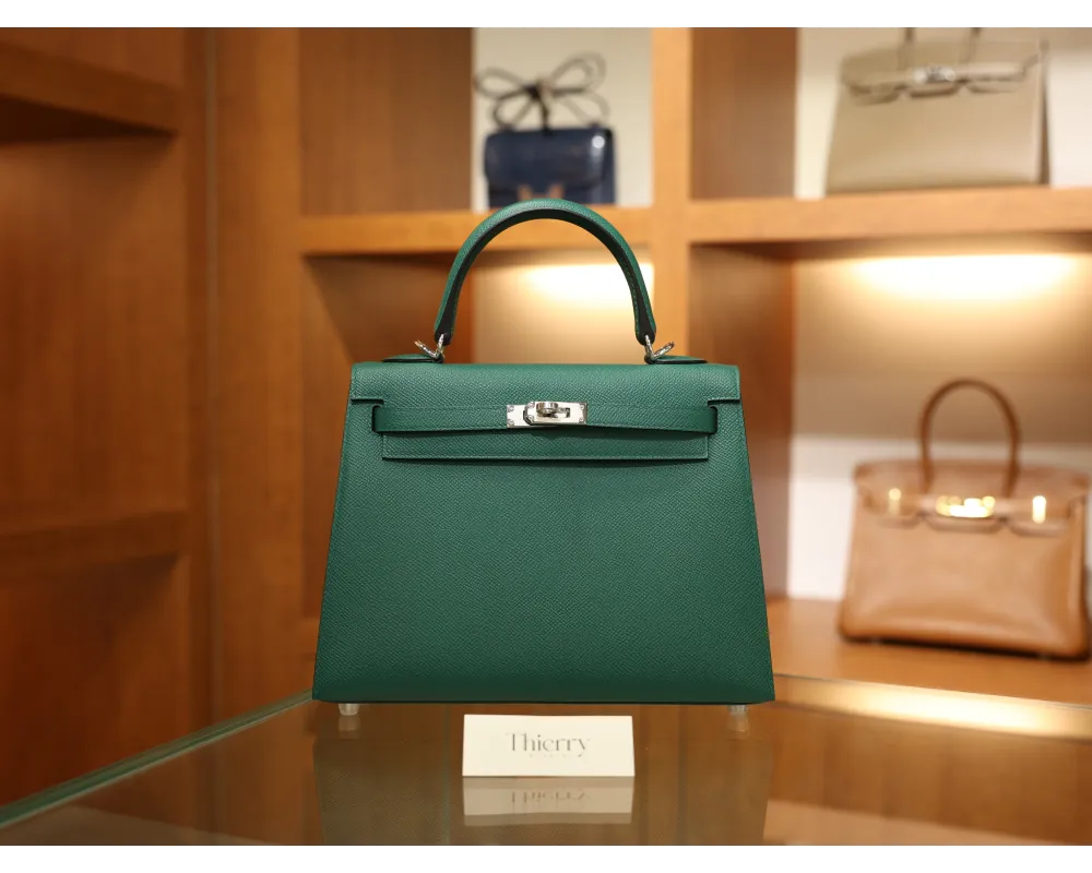 ケリー 25 エプソム Z6/Malachite  マラカイト シルバー金具
