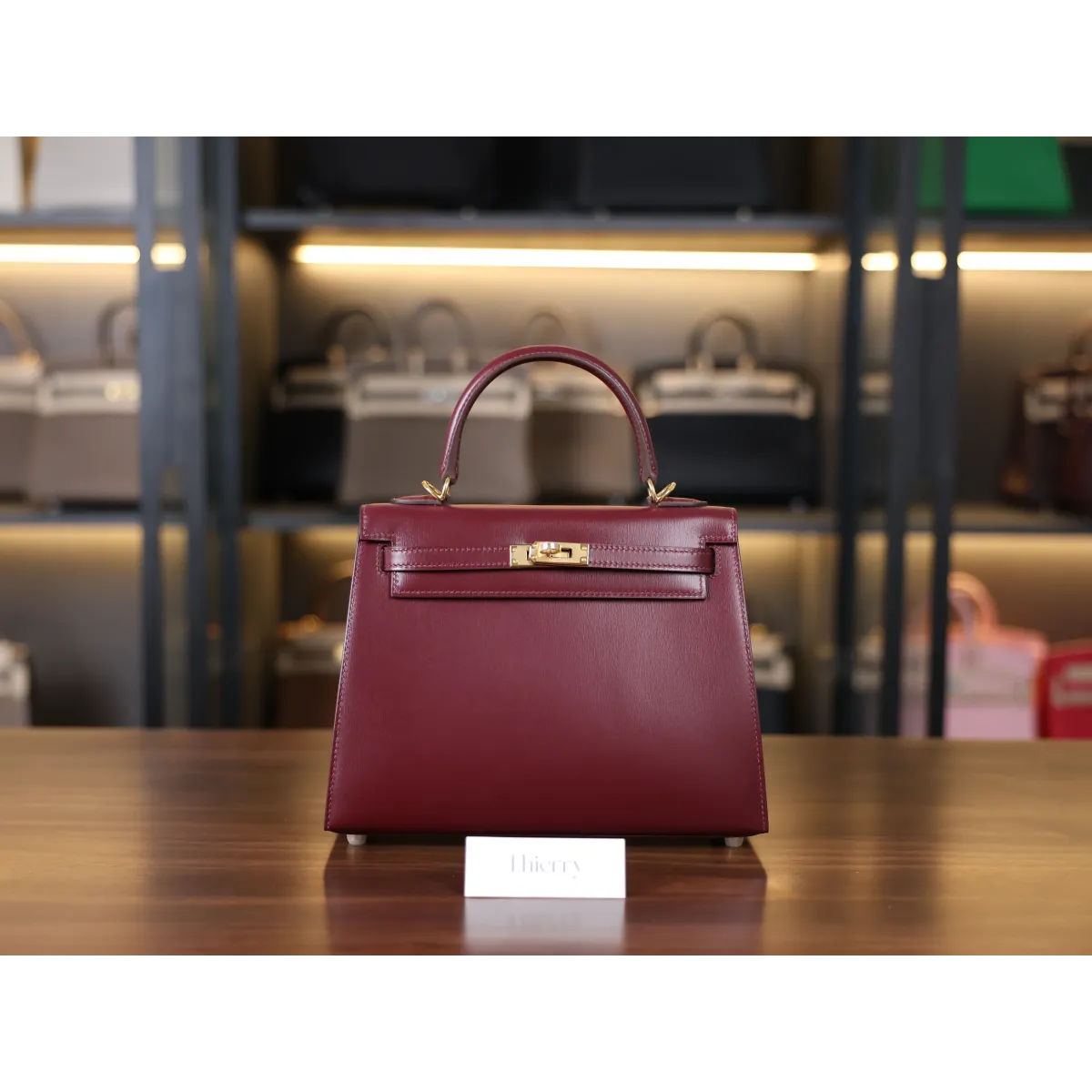 ケリー 25 ボックス Boxセリエ ボルドー ゴールド金具