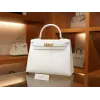 ケリー 28 エプソム ホワイト ゴールド金具