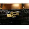 ケリー 28 光沢ニロティカス ブラック ゴールド金具