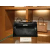 ケリーポシェット リザード ブラック シルバー金具