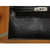 ケリーポシェット リザード ブラック シルバー金具
