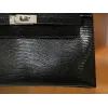 ケリーポシェット リザード ブラック シルバー金具