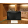ケリーポシェット リザード ブラック シルバー金具