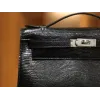 ケリーポシェット リザード ブラック シルバー金具