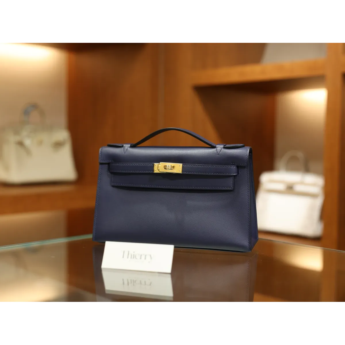 ケリーポシェット スイフト Blue Saphir ブルーサフィール ゴールド金具