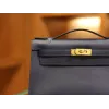 ケリーポシェット スイフト Blue Saphir ブルーサフィール ゴールド金具