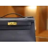 ケリーポシェット スイフト Blue Saphir ブルーサフィール ゴールド金具