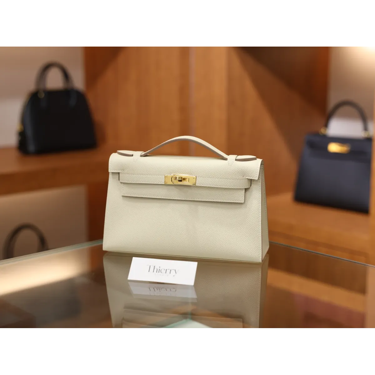 ケリーポシェット エプソム クレ Craie ゴールド金具