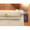 ケリーポシェット エプソム クレ Craie ゴールド金具