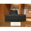 ケリーポシェット エプソム ブラック & グリスペール シルバー金具