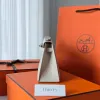 ケリーポシェット オーストリッチ パールグレー シルバー金具