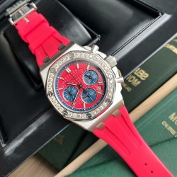 最高級クォーツムーブメント  32石（2.0ct） 最新作 オーデマ ピゲ ロイヤルオーク オフショア レディース クォーツクロノグラフ*現在最も人気のAPレディースモデル！直径37mm（女性の腕に最適）