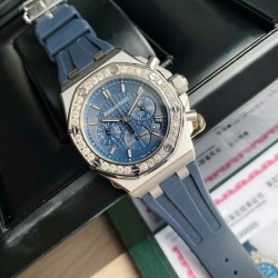 904L高級ステンレススチール  32石（2.0ct） 最新作 オーデマ ピゲ ロイヤルオーク オフショア レディース クォーツクロノグラフ*視覚的インパクトデザイン レディースモデル！直径37mm