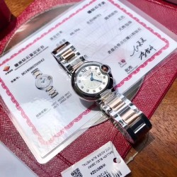 カルティア「バロンブルー」18Kゴールド＆天然ダイヤモデ 11個の**VSクラス天然ダイヤモンド（1.2ct）18K厚メッキ 28mm 女性に最適なコンパクトサイズ 婚約記念に本物のダイヤ時計を ビジネスギフトで相手を圧倒したい「自分へのご褒美に特別な一品を」
