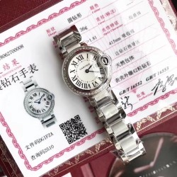 カルティア「バロンブルー」18Kゴールド＆天然ダイヤモデ ヨーロッパ正規ルート入荷VSダイヤ11石セット～ 11個の**VSクラス天然ダイヤモンド（1.2ct）**をセット  18K厚メッキ* 28mm（女性に最適なコンパクトサイズ）「婚約記念に本物のダイヤ時計を「ビジネスギフトで相手を圧倒したい」「自分へのご褒美に特別な一品を」