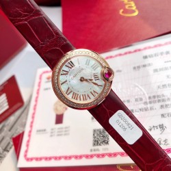 カルティア「バロンブルー」18Kゴールド＆天然ダイヤモデ ヨーロッパ正規ルート入荷・VSダイヤ11石セット～ 11個の**VSクラス天然ダイヤモンド（1.2ct）**をセット  18K厚メッキ* 28mm（女性に最適なコンパクトサイズ）「婚約記念に本物のダイヤ時計を「ビジネスギフトで相手を圧倒したい」「自分へのご褒美に特別な一品を」