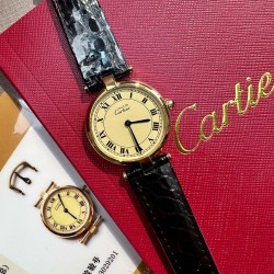 カルティア「レ・ミュスト・ド・カルティエ」ヴィンテージモデル ～ 18Kゴールドメッキ完全版～「1980年代の正規品再現」- 当時の金メッキ技術を完全再現  「驚異の防水性能」 金属内胆構造で経年変化に強い  「T型バンド接続」- カルティア独自のデザイン 「現代でも輝くデザイン」** - ヴィンテージでありながらモダン
