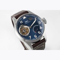 IWC リトルプリンス パイロットウォッチ 最新作 IW590302*パーペチュアルトゥールビヨン搭載！独自開発 94850ムーブメント* - 80時間パワーリザーブ  パーペチュアルトゥールビヨン機構 1時位置ムーンフェイズ表示 ，パワーリザーブ表示  - 直径46.2mm × 厚さ13.5mm  - 正面/背面/側面のカーブ形状   - サテン仕上げ加工 