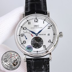 IWCポートフィーノ パーペチュアルカレンダー ムーンフェイズ IW510103 - 至高の逸品が登場◆IWCが誇る傑作「ロングパワーリザーブ＆ムーンフェイズ」モデル◆・高級316Lステンレススチール製 鏡面研磨仕上げによる滑らかな質感 6時位置：スモールセコンド（ハック機能付き） 9時位置：パワーリザーブ表示 3時位置：