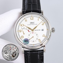 IWCポートフィーノ パーペチュアルカレンダー ムーンフェイズ IW510103 - 至高の逸品が登場◆IWCが誇る傑作「ロングパワーリザーブ＆ムーンフェイズ」モデル◆・高級316Lステンレススチール製 鏡面研磨仕上げによる滑らかな質感 6時位置：スモールセコンド（ハック機能付き） 9時位置：パワーリザーブ表示 3時位置：