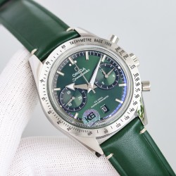 オメガ OMEGA  スーパークロックシリーズのスプリットタイマーメカニカルメンズウォッチ。cal.9300オートマチックムーブメント、ツインT防振ブラックバランスウィール、ドーム型ガラスの鏡面、輸入牛革バンド、超強力の夜光機能、超強力の防水性能。ケース径は42mmで、ムーブメントは全く欠点がなく、完璧と言える。
