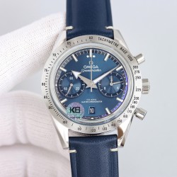 オメガ OMEGA  スーパークロックシリーズのスプリットタイマーメカニカルメンズウォッチ。cal.9300オートマチックムーブメント、ツインT防振ブラックバランスウィール、ドーム型ガラスの鏡面、輸入牛革バンド、超強力の夜光機能、超強力の防水性能。ケース径は42mmで、ムーブメントは全く欠点がなく、完璧と言える。