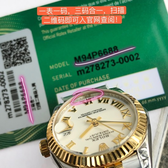 2023年のロレックス新作の女性用オイスターデイトジュニア腕時計!ケース径は31mmです。904Lステンレススチールを用いて鍛造され、高い耐食性を備えています。ロレックスカスタマイズ版の2236ブルーヘアスプリング自動巻き機構を搭載しており、極めて安定しており、耐震性も高く、幾何学的な構造により、ムーブメント(機芯)はどんな位置でも安定して動作することができます。三角メールジ模様の底蓋は専用工具で締め付けられ、ケースを完全にシールします。巻き上げ式のクラウンはダブルロックの二重防水システムを採用しており、 2023年のロレックス新作の女性用オイスターデイトジュニア腕時計!ケース径は31mmです。904Lステンレススチールを用いて鍛造され、高い耐食性を備えています。ロレックスカスタマイズ版の2236ブルーヘアスプリング自動巻き機構を搭載しており、極めて安定しており、耐震性も高く、幾何学的な構造により、ムーブメント(機芯)はどんな位置でも安定して動作することができます。三角メールジ模様の底蓋は専用工具で締め付けられ、ケースを完全にシールします。巻き上げ式のクラウンはダブルロックの二重防水システムを採用しており、