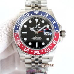 ロレックス ROLEX が大爆発的に登場！グリニッジ 、指針は、メッキ白金をアップグレードし、どんな角度から見ても輝きを感じることができます。特殊な針先の技術を採用しており、夜光塗料にはスイス産の青緑色の夜光塗料を使用し、夜光効果を完璧に再現しています。時計盤は、立体印刷で、メッキ白金を使用し、中心軸が下がっており、カレンダーも下がっています。リング：真っ暗な青と黒のリング/赤と青のリング/黒のリング/本物のセラミックで、いずれも白金で埋められています。カレンダー：新バージョンのロレックスのカレンダーの文