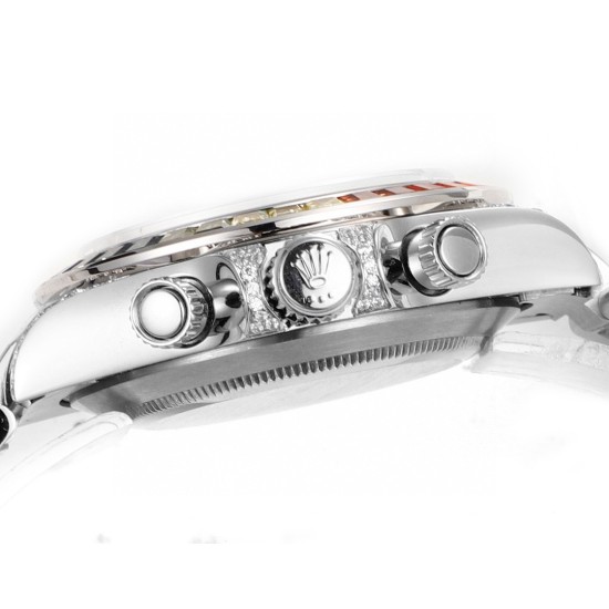 レインボーの頂上を飛び越える---ロレックス ROLEX レインボービーズのデイトナ プラチナメントの目、Cal.7750メカニカルクロノグラフ「二代目レインボーデイトナ」のケースとバンドは316Lステンレス鋼を使用しています。時計ケースのすべての細部は、さらに人工的な工程で磨き上げ、研磨され、検査されており、仕上がりは非常に精巧です。ビーズの角度と宝石の大きさ、数、色はレインボーのようにグラデーションしています。ガラスにはサファイアガラスを使用しており、透き通った鏡面効果があります。ムーブメントには77 レインボーの頂上を飛び越える---ロレックス ROLEX レインボービーズのデイトナ プラチナメントの目、Cal.7750メカニカルクロノグラフ「二代目レインボーデイトナ」のケースとバンドは316Lステンレス鋼を使用しています。時計ケースのすべての細部は、さらに人工的な工程で磨き上げ、研磨され、検査されており、仕上がりは非常に精巧です。ビーズの角度と宝石の大きさ、数、色はレインボーのようにグラデーションしています。ガラスにはサファイアガラスを使用しており、透き通った鏡面効果があります。ムーブメントには77