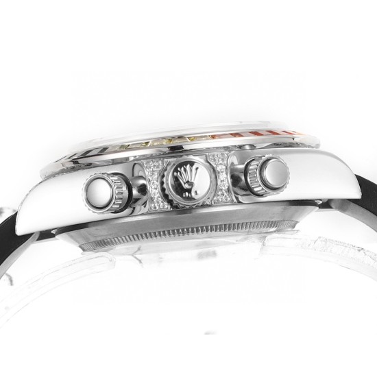 レインボーの頂上を飛び越える---ロレックス ROLEX レインボービーズのデイトナ プラチナメントの目、Cal.7750メカニカルクロノグラフ「二代目レインボーデイトナ」のケースとバンドは316Lステンレス鋼を使用しています。時計ケースのすべての細部は、さらに人工的な工程で磨き上げ、研磨され、検査されており、仕上がりは非常に精巧です。ビーズの角度と宝石の大きさ、数、色はレインボーのようにグラデーションしています。ガラスにはサファイアガラスを使用しており、透き通った鏡面効果があります。ムーブメントには77 レインボーの頂上を飛び越える---ロレックス ROLEX レインボービーズのデイトナ プラチナメントの目、Cal.7750メカニカルクロノグラフ「二代目レインボーデイトナ」のケースとバンドは316Lステンレス鋼を使用しています。時計ケースのすべての細部は、さらに人工的な工程で磨き上げ、研磨され、検査されており、仕上がりは非常に精巧です。ビーズの角度と宝石の大きさ、数、色はレインボーのようにグラデーションしています。ガラスにはサファイアガラスを使用しており、透き通った鏡面効果があります。ムーブメントには77