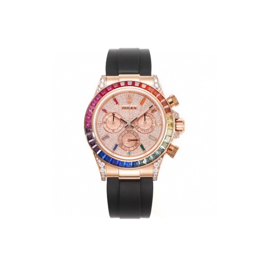 レインボーの頂上を飛び越える---ロレックス ROLEX レインボービーズのデイトナ プラチナメントの目、Cal.7750メカニカルクロノグラフ「二代目レインボーデイトナ」のケースとバンドは316Lステンレス鋼を使用しています。時計ケースのすべての細部は、さらに人工的な工程で磨き上げ、研磨され、検査されており、仕上がりは非常に精巧です。ビーズの角度と宝石の大きさ、数、色はレインボーのようにグラデーションしています。ガラスにはサファイアガラスを使用しており、透き通った鏡面効果があります。ムーブメントには77 レインボーの頂上を飛び越える---ロレックス ROLEX レインボービーズのデイトナ プラチナメントの目、Cal.7750メカニカルクロノグラフ「二代目レインボーデイトナ」のケースとバンドは316Lステンレス鋼を使用しています。時計ケースのすべての細部は、さらに人工的な工程で磨き上げ、研磨され、検査されており、仕上がりは非常に精巧です。ビーズの角度と宝石の大きさ、数、色はレインボーのようにグラデーションしています。ガラスにはサファイアガラスを使用しており、透き通った鏡面効果があります。ムーブメントには77