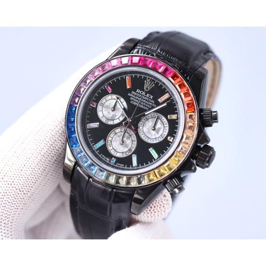 Rolexのレインボーダイヤモンドモデル!最新のカーボンブラックレプリカバージョン、サイズは40mm。ハイエンドな品質で実物撮影!フルブラックのスチールデイトナです!角形の大きなパックドダイヤモンドの目盛りで、上向きのストリップ状の宝石目盛りに変更されました。なおさら貴重なことに、これらの宝石目盛りの並び方も同様にグラデーション効果を呈しており、そして外輪のグラデーション宝石の色合いとも一 一対応しています。ケースとバンドは904L精鋼を使用した時計ケースで、上品な実芯リンクバンドで、着用感が快適で、操作 Rolexのレインボーダイヤモンドモデル!最新のカーボンブラックレプリカバージョン、サイズは40mm。ハイエンドな品質で実物撮影!フルブラックのスチールデイトナです!角形の大きなパックドダイヤモンドの目盛りで、上向きのストリップ状の宝石目盛りに変更されました。なおさら貴重なことに、これらの宝石目盛りの並び方も同様にグラデーション効果を呈しており、そして外輪のグラデーション宝石の色合いとも一 一対応しています。ケースとバンドは904L精鋼を使用した時計ケースで、上品な実芯リンクバンドで、着用感が快適で、操作